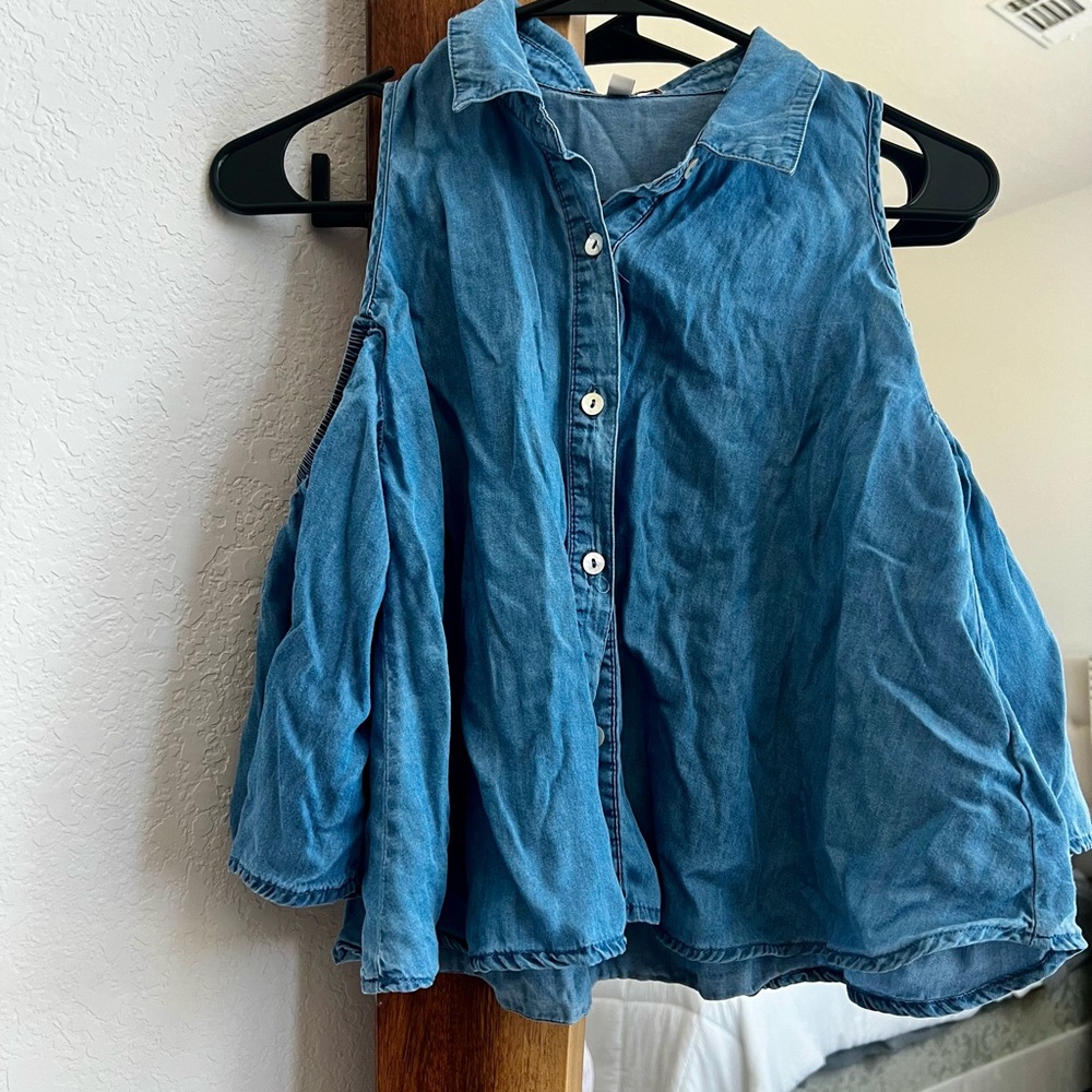 Gianni Bini Blue Denim Button-Down Shirt